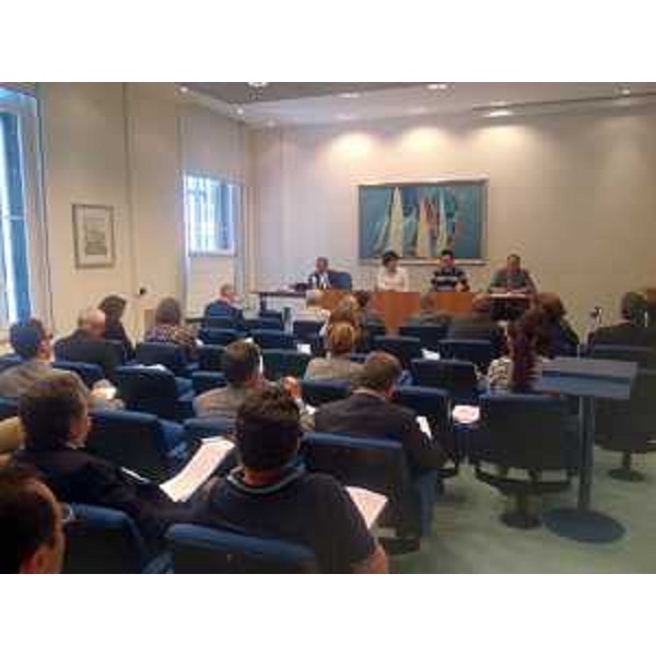 Ruggero Cortellino (Direttore centrale Lavoro Regione FVG), Loredana Panariti (Assessore regionale Lavoro), Luca Antonicelli (Servizio Lavoro Regione FVG) e Michelino De Carlo (INPS) al Tavolo regionale di Concertazione - Trieste 18/06/2014