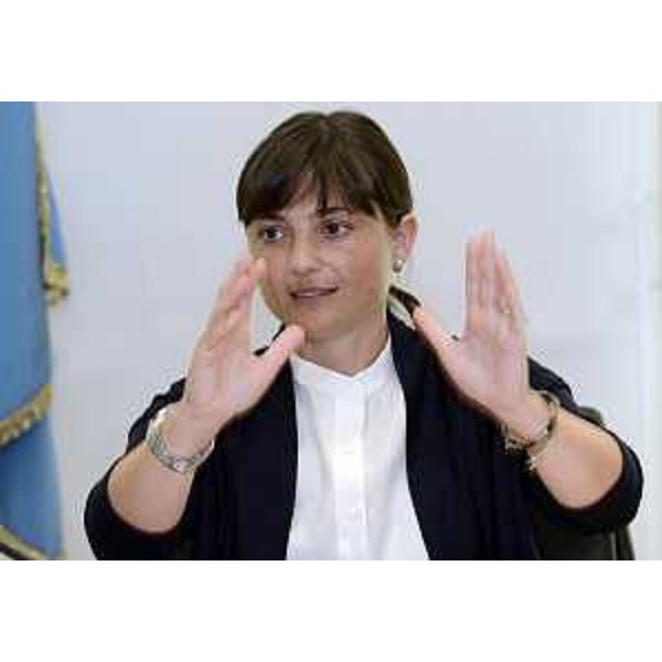 Debora Serracchiani (Presidente Regione Friuli Venezia Giulia) in conferenza stampa sullo stato di attuazione della Riforma del SSR-Servizio Sanitario Regionale - Trieste 20/06/2014