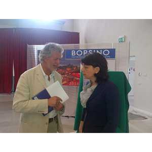 Donato Riccesi (Presidente ANCE Trieste) e Mariagrazia Santoro (Assessore regionale Lavori pubblici) alla presentazione dell'edizione 2014 del "Borsino" Osservatorio Immobiliare FVG, a cura di FIAIP-Federazione Italiana Agenti Immobiliari Professionali, nella Sala Conferenze della Centrale Idrodinamica del Porto Vecchio - Trieste 27/06/2014