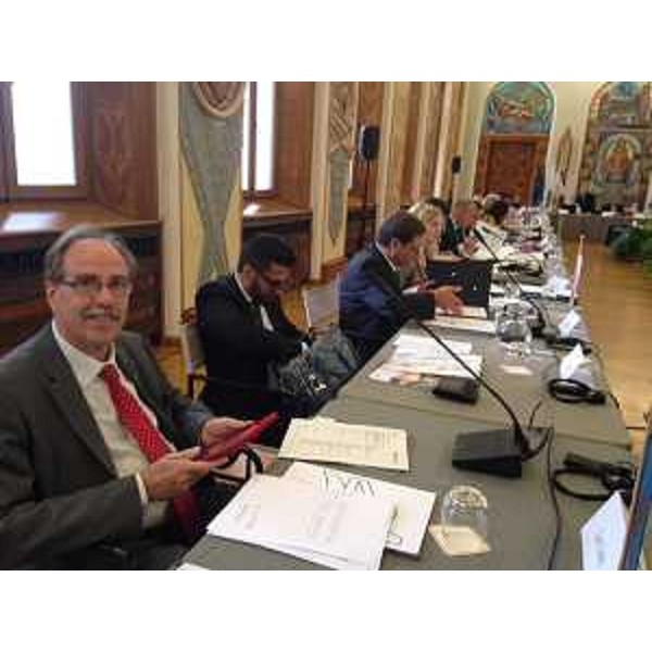 Gianni Torrenti (Assessore regionale Cultura) alla conferenza delle Regioni alpine d'Europa, nella Sala Depero della Provincia autonoma - Trento 27/06/2014