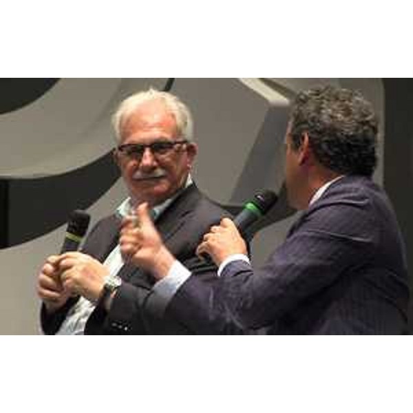 Raffaele Bonanni (Segretario generale CISL) e Sebastiano Barisoni (Vicedirettore Radio 24) all'Assemblea generale delle aziende associate a Confindustria Udine - Udine 30/06/2014