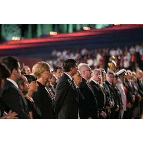 Concerto in onore dei Caduti di tutte le guerre diretto dal maestro Riccardo Muti, alla presenza dei Capi di Stato Ivo Josipovic (Croazia), Giorgio Napolitano (Italia), Borut Pahor (Slovenia), di Roberta Pinotti (Ministro Difesa), Debora Serracchiani (Presidente Regione Friuli Venezia Giulia) e Ana Blatnik (Presidente Consiglio Federale Austriaco) - Sacrario Militare di Redipuglia (GO) 06/07/2014