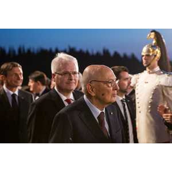 I Capi di Stato Ivo Josipovic (Croazia) e Giorgio Napolitano (Italia) al Concerto in onore dei Caduti di tutte le guerre diretto dal maestro Riccardo Muti - Sacrario Militare di Redipuglia (GO) 06/07/2014