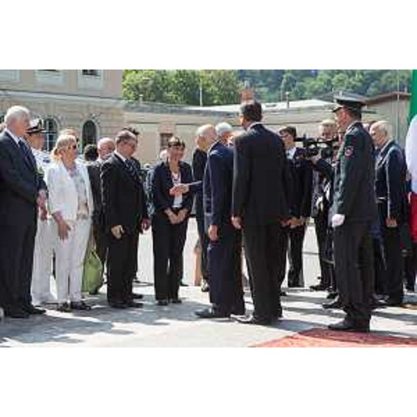 Debora Serracchiani (Presidente Regione Friuli Venezia Giulia) durante l'incontro tra i Capi di Stato Giorgio Napolitano (Italia) e Borut Pahor (Slovenia) nella Piazza della Transalpina - Gorizia 07/07/2014