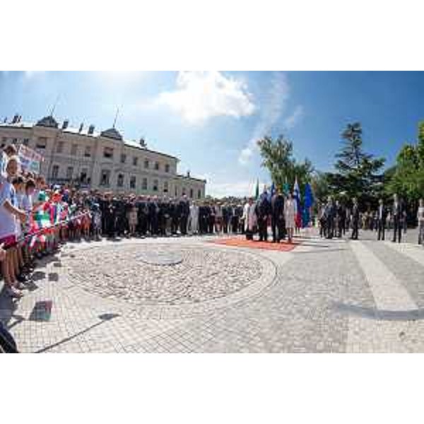 L'incontro tra i Capi di Stato Giorgio Napolitano (Italia) e Borut Pahor (Slovenia) nella Piazza della Transalpina - Gorizia 07/07/2014