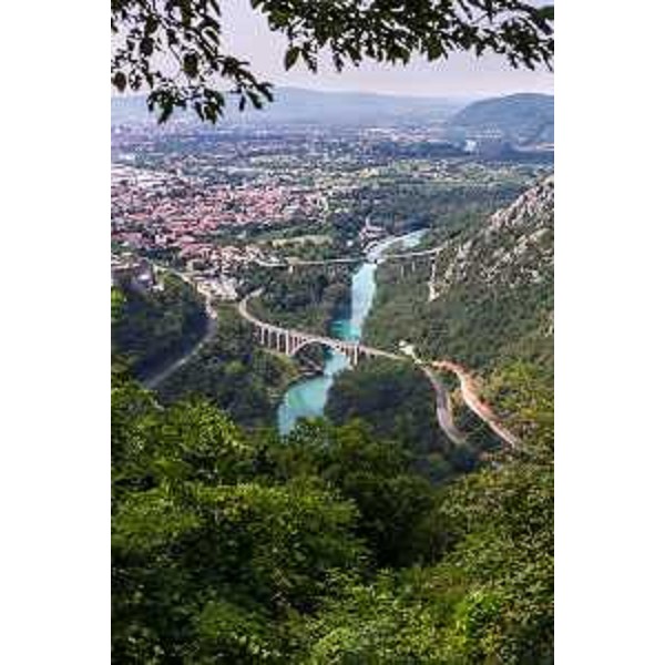 Il ponte della Transalpina, ad archi in pietra, visto dal Santuario del Monte Santo (Sveta Gora) - 07/07/2014