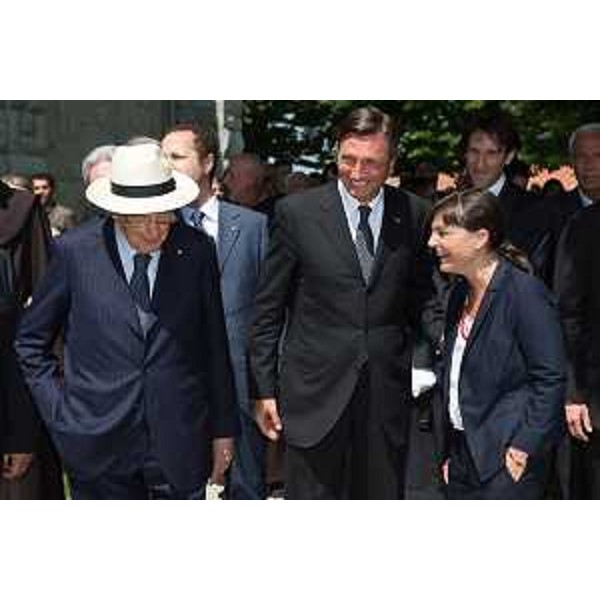 I Capi di Stato Giorgio Napolitano (Italia) e Borut Pahor (Slovenia) e Debora Serracchiani (Presidente Regione Friuli Venezia Giulia) al Santuario del Monte Santo (Sveta Gora) - 07/07/2014