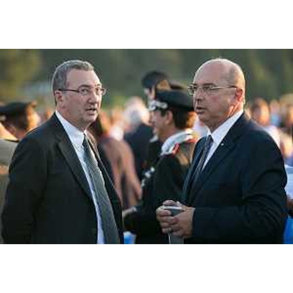 Sergio Bolzonello (Vicepresidente FVG e assessore regionale Attività produttive) e Roberto Dipiazza (Consigliere regionale) al Concerto in onore dei Caduti di tutte le guerre diretto dal maestro Riccardo Muti - Sacrario Militare di Redipuglia (GO) 06/07/2014