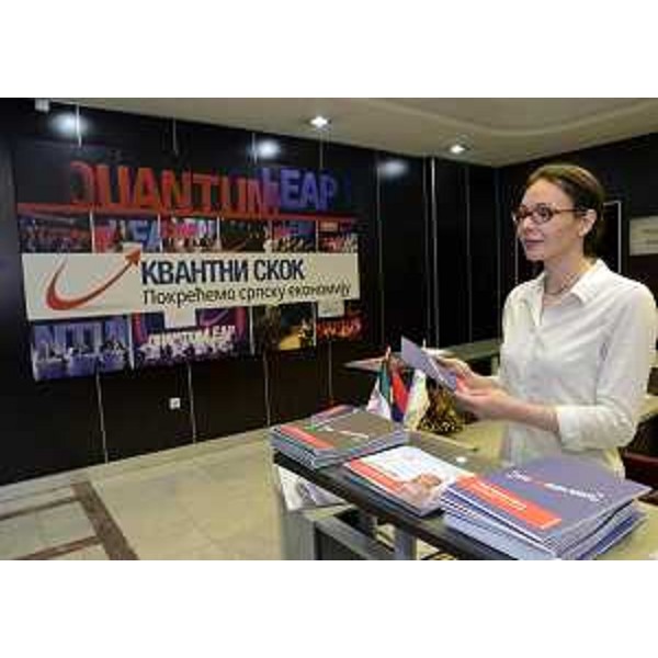 Stand del FVG al Forum economico "Il Friuli Venezia Giulia incontra la Serbia. Opportunità di investimento e crescita" alla Camera di Commercio della Serbia - Belgrado 09/07/2014