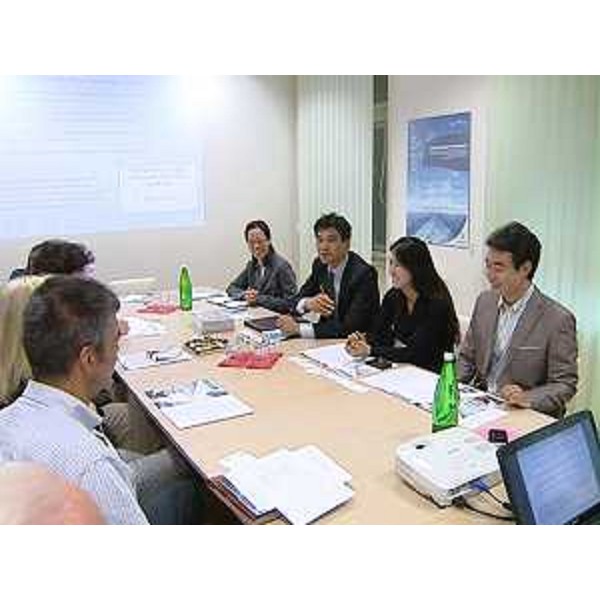 La delegazione dell'Ambasciata della Repubblica di Corea a Roma, guidata dal consigliere economico Jin-Wook Hong, in visita a Ditenave, distretto tecnologico navale e nautico - Monfalcone 10/07/2014