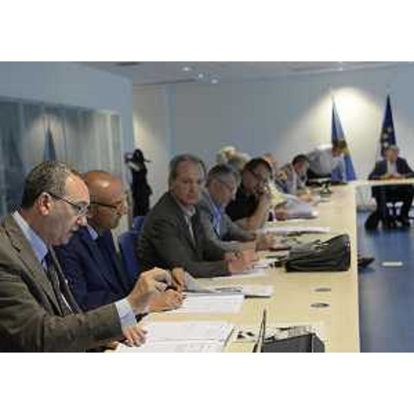 Sergio Bolzonello (Vicepresidente FVG e assessore regionale Attività produttive) al Tavolo di concertazione, con categorie e parti sociali, per illustrare il Piano di sviluppo industriale del Friuli Venezia Giulia - Udine 10/07/2014