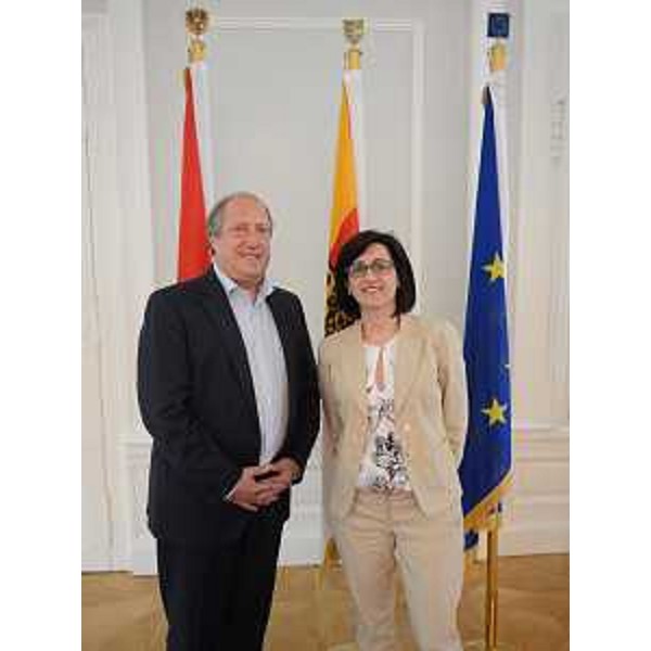 Gli assessori all'Ambiente di Carinzia e Friuli Venezia Giulia Rolf Holub e Sara Vito - Klagenfurt 10/07/2014