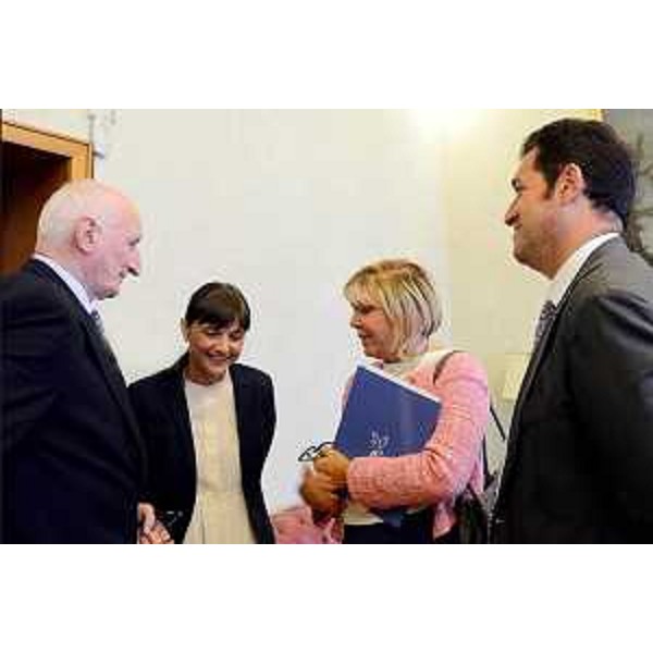 Debora Serracchiani (Presidente Regione Friuli Venezia Giulia), Franco Iacop (Presidente Consiglio regionale), Raffaele Squitieri (presidente Corte dei Conti), Paola Balducci (Consigliere Corte dei Conti) – Trieste 15/07/2014