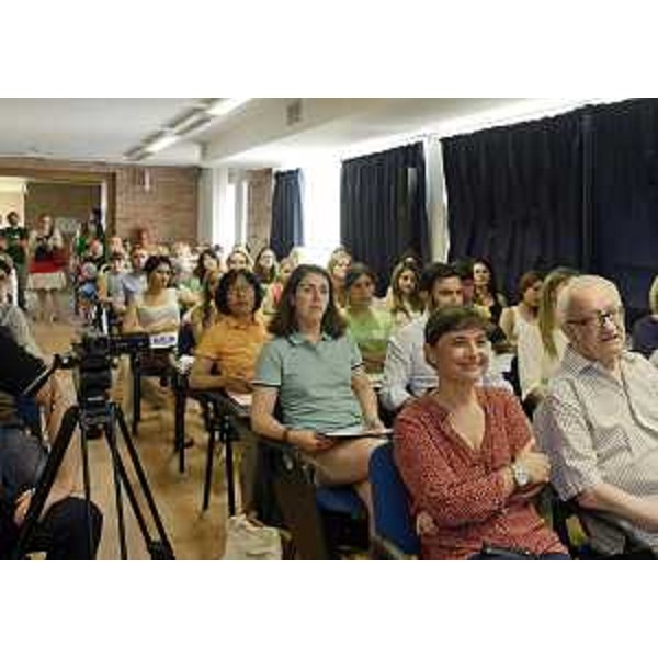 Debora Serracchiani (Presidente Regione Friuli Venezia Giulia) incontra i partecipanti al Laboratorio della Comunicazione LAB 2014 - Gemona del Friuli 04/08/2014