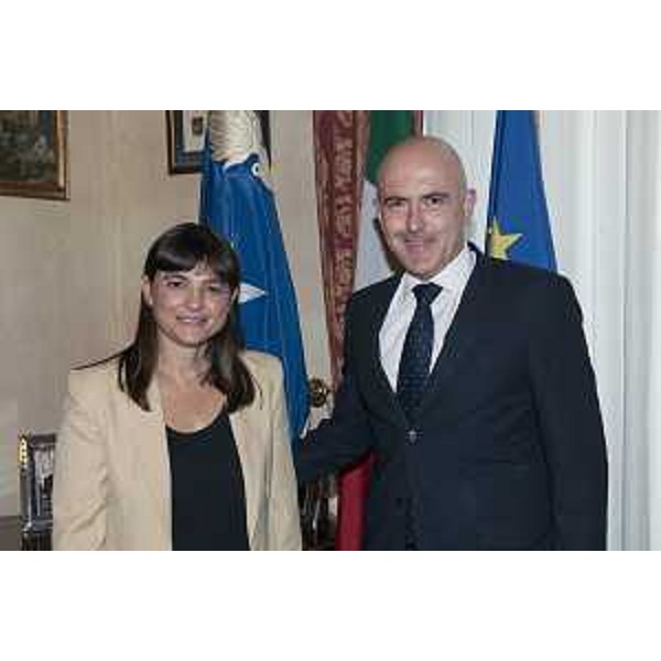 Debora Serracchiani (Presidente Regione Friuli Venezia Giulia) e Gioacchino Alfano (Sottosegretario di Stato alla Difesa) - Roma 05/08/2014