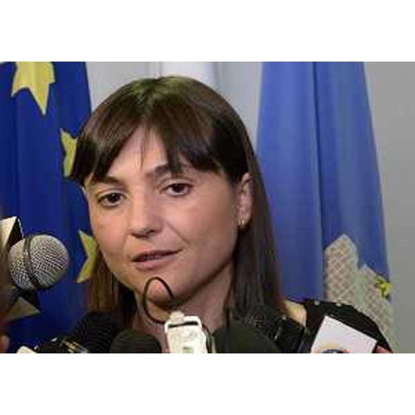 Debora Serracchiani (Presidente Regione Friuli Venezia Giulia) in conferenza stampa sulle Politiche per la Montagna - Udine 07/08/2014