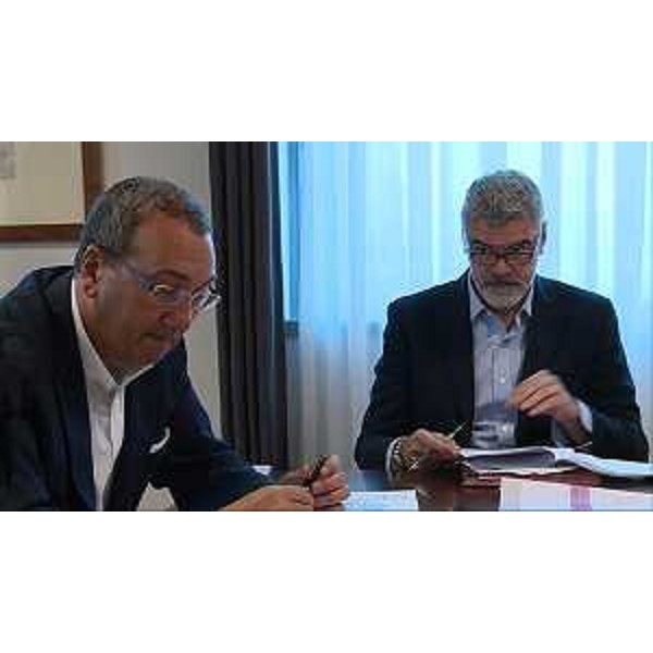 Sergio Bolzonello (Vicepresidente Regione FVG e assessore regionale Risorse agricole e forestali) e Paolo Panontin (Assessore regionale Protezione civile) alla riunione per fare il punto sui danni provocati dal recente maltempo - Udine 18/08/2014