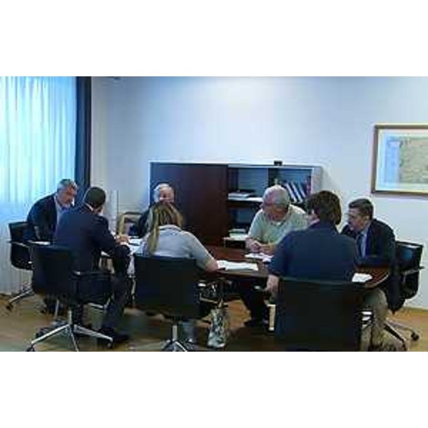 Sergio Bolzonello (Vicepresidente Regione FVG e assessore regionale Risorse agricole e forestali) e Paolo Panontin (Assessore regionale Protezione civile) alla riunione per fare il punto sui danni provocati dal recente maltempo - Udine 18/08/2014