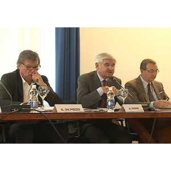 Giovanni Da Pozzo (Presidente CCIAA Udine), Giovanni Pavan (Presidente CCIAA Pordenone) e Sergio Bolzonello (Vicepresidente Regione FVG e assessore regionale Attività produttive) alla presentazione di "Nuova Manifattura", progetto di Friuli Future Forum (FFF) - Pordenone 01/09/2014