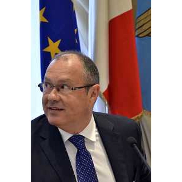 Lorenzo Pozza (Presidente Insiel S.p.A.) in conferenza stampa sull'avanzamento del Programma ERMES - Trieste 02/09/2014