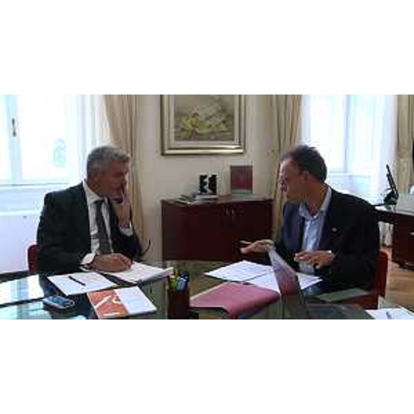 Paolo Panontin (Assessore regionale Protezione civile FVG) e Rado Milič (Vicesindaco Sgonico) nella sede della Regione autonoma Friuli Venezia Giulia - Trieste 03/09/2014