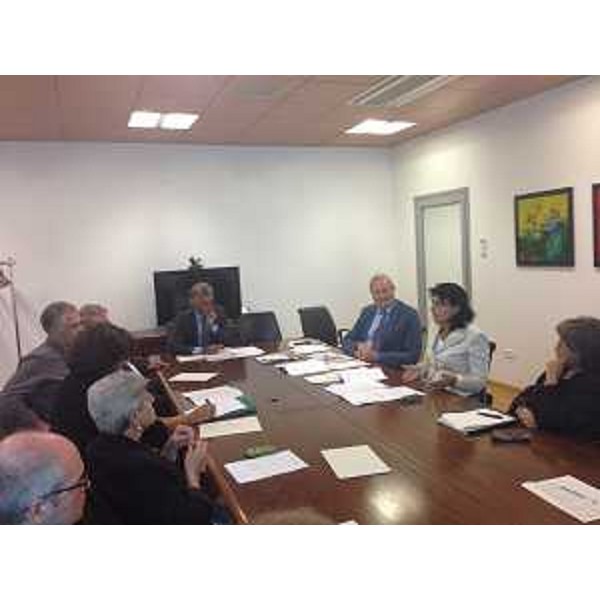 Mariagrazia Santoro (Assessore regionale Lavori pubblici) incontra Fabrizio Cigolot (Presidente UPI–Unione Province Italiane FVG) e gli assessori al Patrimonio scolastico delle Province di Gorizia, Pordenone, Trieste e Udine - Udine 09/09/2014