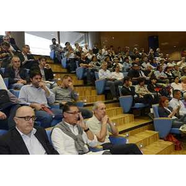 Platea al seminario "Costruire ai tempi del Patto di stabilità" sulle semplificazioni edilizie introdotte dalla legge regionale 13/2014, nell'Auditorium della Regione FVG - Udine 10/09/2014