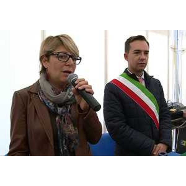 Maria Sandra Telesca (Assessore regionale Salute) e Luca Fanotto (Sindaco Lignano Sabbiadoro) alla cerimonia di posa della prima pietra del Punto di primo soccorso - Lignano Sabbiadoro 11/09/2014