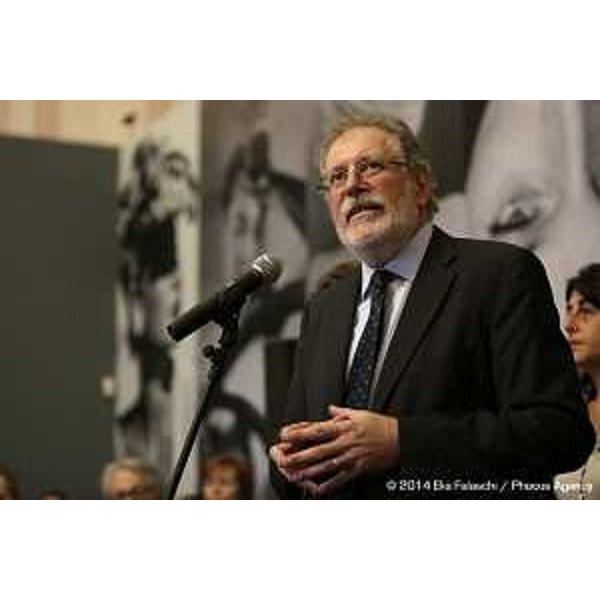 Piero Colussi (Sovrintendente Azienda Speciale Villa Manin) interviene all'inaugurazione della mostra dedicata a Man Ray a Villa Manin di Passariano (12 settembre 2014 - 11 gennaio 2015) - Codroipo (UD) 12/09/2014