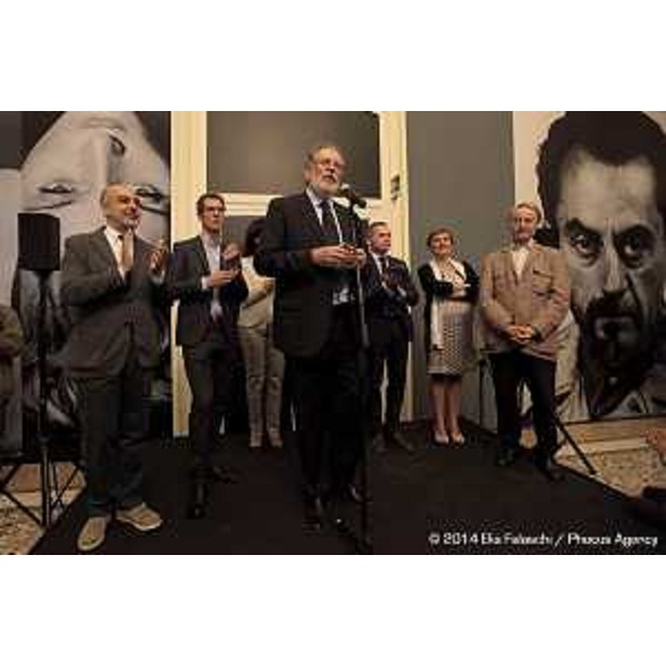 Piero Colussi (Sovrintendente Azienda Speciale Villa Manin) interviene all'inaugurazione della mostra dedicata a Man Ray a Villa Manin di Passariano (12 settembre 2014 - 11 gennaio 2015) - Codroipo (UD) 12/09/2014