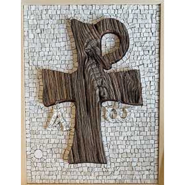 La "Croce di Aquileia", della Scuola Mosaicisti del Friuli, dono della Regione Friuli Venezia Giulia a Papa Francesco - Redipuglia 13/09/2014
