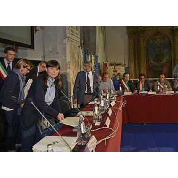 Debora Serracchiani (Presidente Regione Friuli Venezia Giulia) e Maria Sandra Telesca (Assessore regionale Salute) incontrano i Consigli comunali dell'Ambito distrettuale del Cividalese, nell'ex chiesa di San Francesco - Udine 15/09/2014