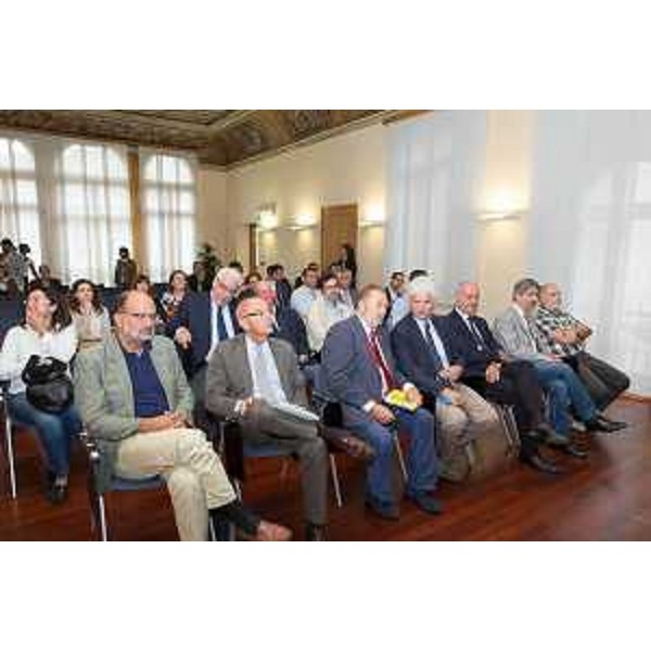Piero Colussi (Sovrintendente Villa Manin di Passariano) e Claudio Pedrotti (Sindaco Pordenone) alla presentazione del nuovo Infopoint di TurismoFVG, nel Palazzo Badini - Pordenone 16/09/2014