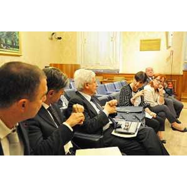 Debora Serracchiani (Presidente Regione Friuli Venezia Giulia) all'incontro per la ratifica della Carta europea delle Lingue minoritarie, con Francesco Palermo (Senatore) e una delegazione friulana, in Senato - Roma 16/09/2014