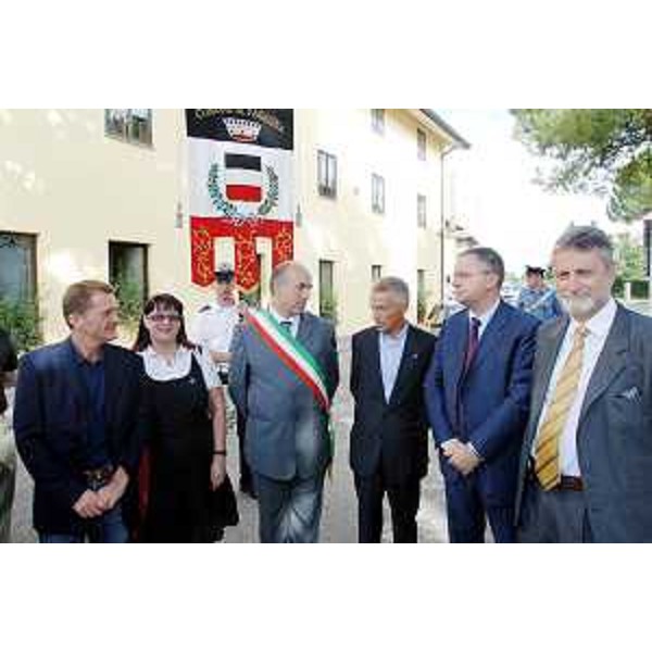 Riccardo Illy (Presidente Regione Friuli Venezia Giulia), Alessandro Tesini (Presidente Consiglio regionale) e Gianluigi D'Orlandi (Sindaco Fagagna) in occasione della Corsa degli Asini di Fagagna. (Fagagna 02/09/07) 