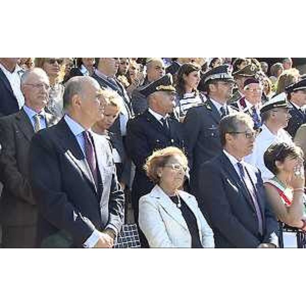 Alessandro Pansa (Capo Polizia di Stato), Francesca Adelaide Garufi (Prefetto Trieste), Francesco Peroni (Assessore regionale Finanze) e Fabiana Martini (Vicesindaco Trieste) alla cerimonia di Giuramento del 189° Corso Allievi Agenti della Polizia di Stato - Caserma Duca D'Aosta - Trieste 17/09/2014