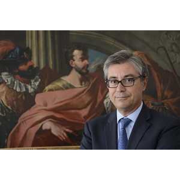 Francesco Peroni (Assessore regionale Finanze, Patrimonio, Coordinamento e Programmazione Politiche economiche e comunitarie) alla presentazione della nuova banconota da 10 euro, nella sede della Banca d'Italia - Trieste 23/09/2014