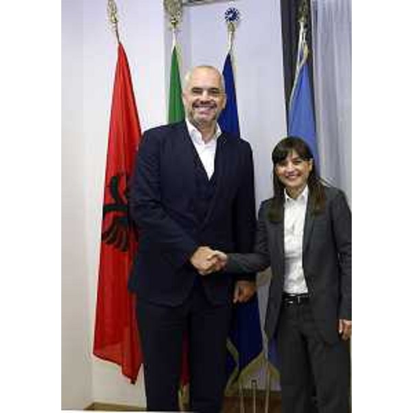 Edi Rama (Primo ministro Albania) e Debora Serracchiani (Presidente Regione Friuli Venezia Giulia) - Udine 26/09/2014