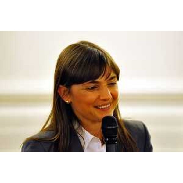 Debora Serracchiani (Presidente Regione Friuli Venezia Giulia) alla serata ufficiale offerta alle delegazioni straniere ed ai vertici del volley internazionale, in occasione dei Campionati del Mondo di Pallavolo femminile, in Prefettura - Trieste 26/09/2014