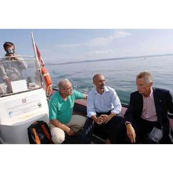 Riccardo Illy (Presidente Regione Friuli Venezia Giulia) durante la visita alla Riserva del Parco Marino di Miramare. (Trieste 03/09/07)