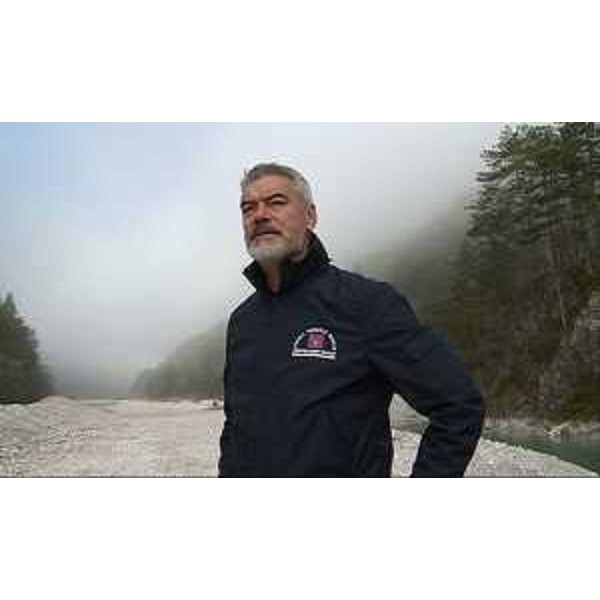 Paolo Panontin (Assessore regionale Protezione civile) durante il sopralluogo lungo la strada regionale 251, alla confluenza del Cellina con il suo affluente Varma - 27/09/2014
