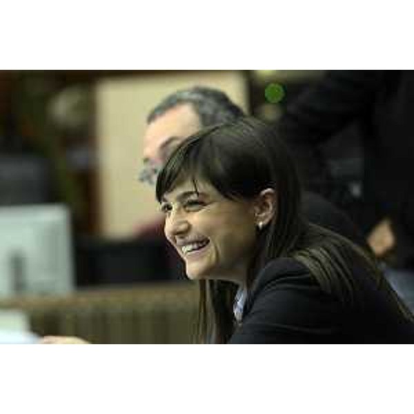 Debora Serracchiani (Presidente Regione Friuli Venezia Giulia) durante il terzo giorno di discussione del ddl della Riforma del Servizio Sanitario Regionale (SSR) del FVG, nell'Aula del Consiglio regionale - Trieste 02/10/2014