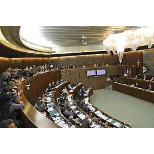 L'Aula del Consiglio regionale durante il terzo giorno di discussione del ddl della Riforma del Servizio Sanitario Regionale (SSR) del Friuli Venezia Giulia - Trieste 02/10/2014