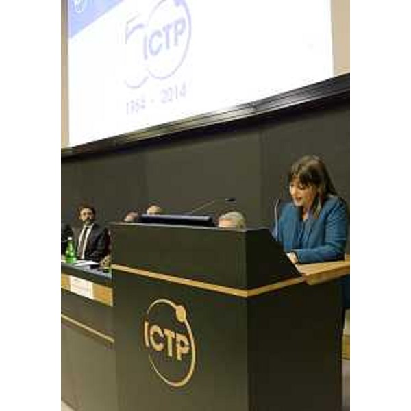Debora Serracchiani (Presidente Regione Friuli Venezia Giulia) interviene alle celebrazioni per i 50 anni dell'International Centre for Theoretical Physics (ICTP) "50 Years of Science for the Future" - Trieste 06/10/2014