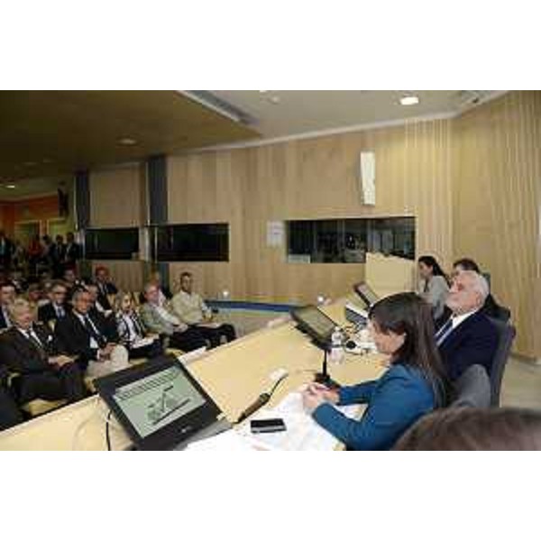 Debora Serracchiani (Presidente Regione Friuli Venezia Giulia) alla presentazione del Progetto strategico "Position Paper S3 BioHighTech FVG: Industria, Ricerca, Salute" della CBM s.c.r.l., nella Conference Hall dell'AREA Science Park - Padriciano (TS) 06/10/2014