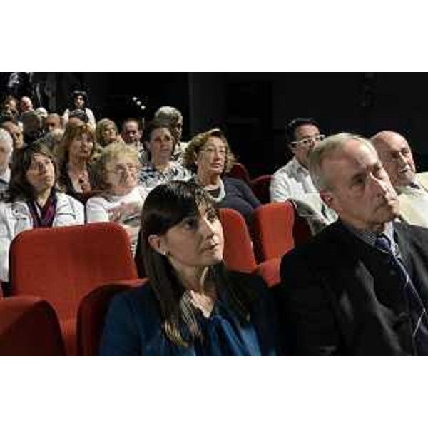 Debora Serracchiani (Presidente Regione Friuli Venezia Giulia) e Roberto Todero (Storico) alla proiezione del film "Siamo pietre e ombra 1914-1918. Memorie di guerra in Friuli Venezia Giulia" prodotto dalla Regione FVG, al cinema Ariston - Trieste 06/10/2014