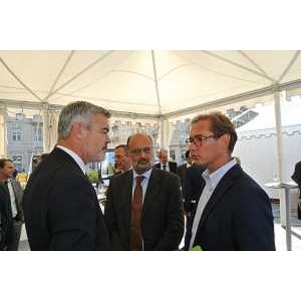 Paolo Panontin (Assessore regionale Protezione civile) e Mitja Gialuz (Presidente Società Velica Barcola e Grignano) al workshop "Emergency Communications. Come gestire le emergenze (anche) attraverso i social media" - Villaggio Barcolana, Trieste 10/10/2014