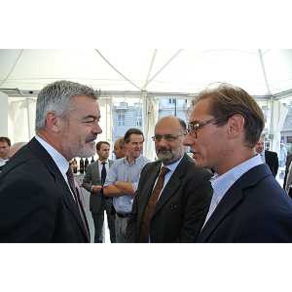 Paolo Panontin (Assessore regionale Protezione civile) e Mitja Gialuz (Presidente Società Velica Barcola e Grignano) al workshop "Emergency Communications. Come gestire le emergenze (anche) attraverso i social media" - Villaggio Barcolana, Trieste 10/10/2014