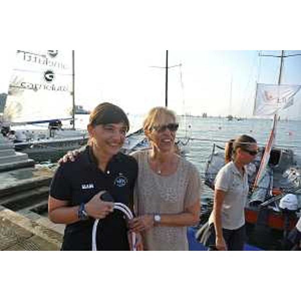 Debora Serracchiani (Presidente Regione Friuli Venezia Giulia) e Bruna Scaggiante (LILT Trieste) alla XLVI Barcolana - Villaggio Barcolana, Trieste 12/10/2014