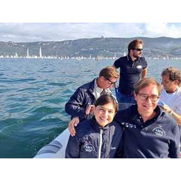 Debora Serracchiani (Presidente Regione Friuli Venezia Giulia) e Mitja Gialuz (Presidente Società Velica Barcola e Grignano) alla XLVI Coppa d'Autunno "Barcolana" - Trieste 12/10/2014